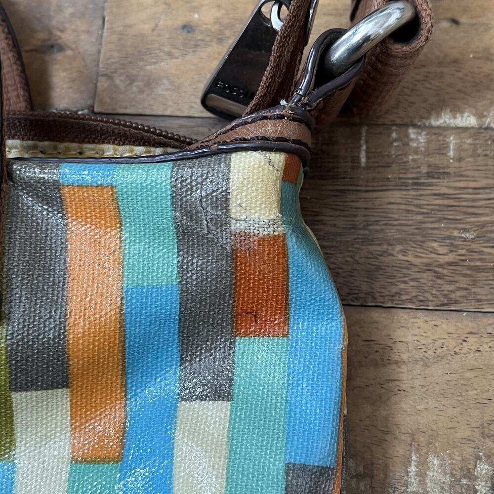 Fossil Key-Per HandBag Crossbody 10.5 in Tall Multi-Colored Geometric Colorblock - Picture 4 of 16